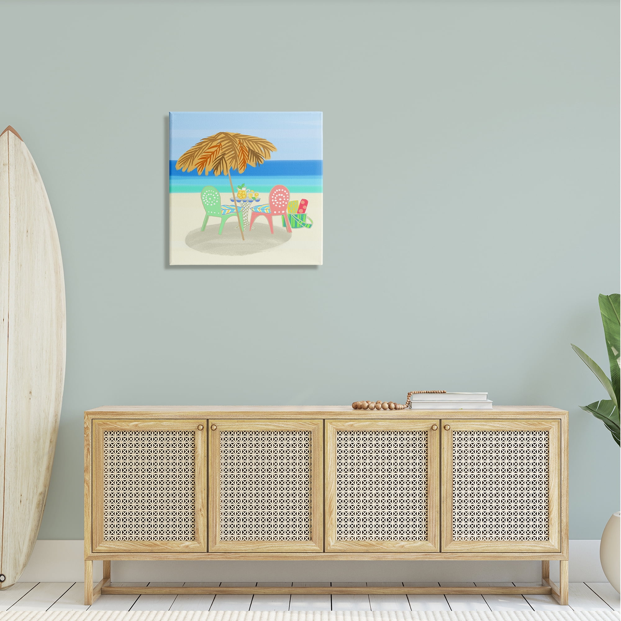 Stupell Industries Relaxing Summer Beach Scene Coastal Vacation Shoreline Graphic Art Gallery Wrapped Canvas Print Wall Art, Design by unknown