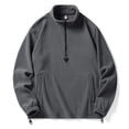 thumbnail image 6 of Delconic Mens Quarter Zip Fleece Pullover Jacket Long Sleeve Stand Collar Warm Outerwear Casual Relaxed Fit for Fall Winter Black L, 6 of 7