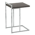 thumbnail image 2 of Home Square Thick Wood Panel Top C Side Table in Gray and Chrome - Set of 2, 2 of 5