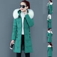 thumbnail image 1 of EGNMCR Manteau à Manches Longues pour Femmes, Manteau Décontracté Sans Capuche à Manches Longues & Vestes Femmes Hiver Manteau Matelassé à Capuche à Manches Longues Manteau d'Extérieur Femmes Manteau, 1 of 9