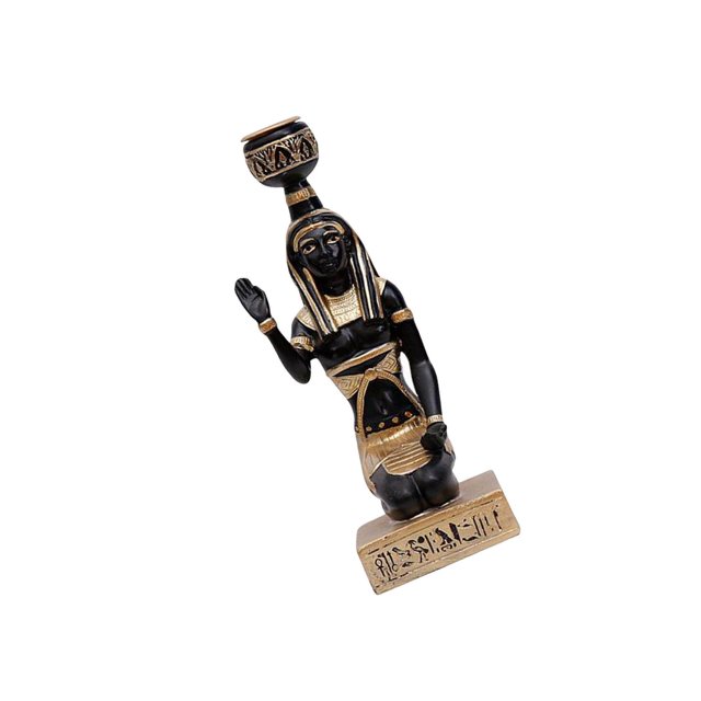 kurtrusly Resin Ancient Egypt Candle Holder Candlestick Statue Table Dinner Decor B