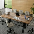 thumbnail image 3 of Modway Genuine 96" Crank Adjustable Height Dining and Conference Table in Black Natural, 3 of 15
