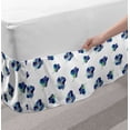 thumbnail image 2 of Floral Bed Skirt, Watercolors Painted Violet Flowers Pattern Blooms Spring Nature Theme, Elastic Bedskirt Dust Ruffle Wrap Around for Bedding Decor, 4 Sizes, Turquoise Navy Blue, by Ambesonne, 2 of 2