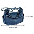 thumbnail image 4 of Bolso tipo cartera informal para mujer, bolso de viaje cuadrado vaquero de gran capacidad, bolso Hobo elegante, 4 of 8