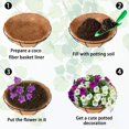 thumbnail image 5 of ZeeDix 2Pcs 10Inch Coconut Liners Coco Coir Hanging Basket Liners 100% Natural Coco Fiber for Planters Flowers Vegetables., 5 of 7