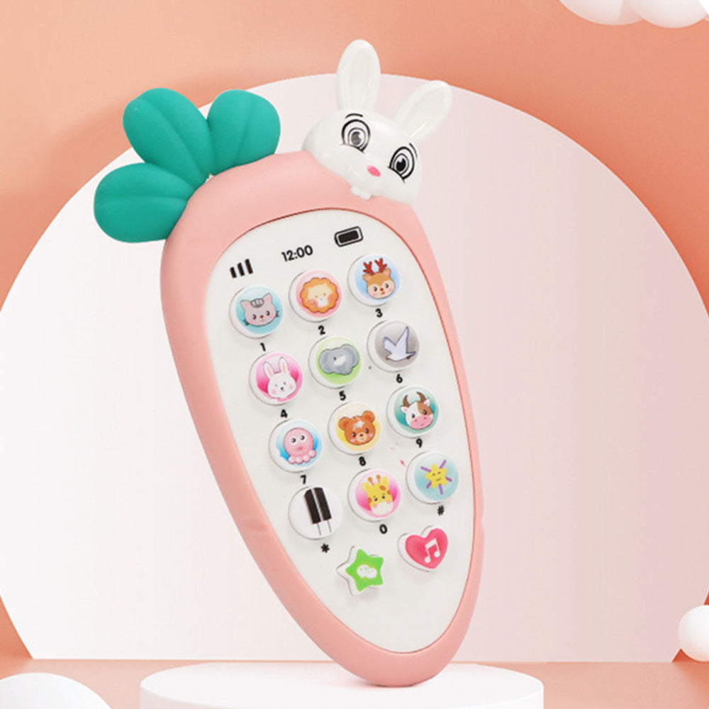 Luerme Childrens Simulation Music Mobile Phone Infant Toys Baby Telephone Great Learning Machine Childrens Simulation Music Toy with Cute Cartoons Screens for Babies