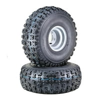 WANDA ATV Golf Cart Tire & wheel 22.5X10-8 4-Ply with 4 Lugs on 4" PCD Silver Wheel-10241,SET 2