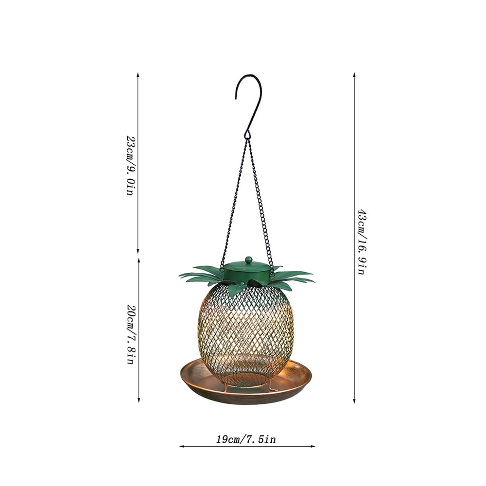Bird Feeder Lovely Pineapple Shape Metal Waterproof Easy to Fill Outside Bird Feeders Outside Hanging Garden Decor Yard Outdoor Home Decoration Bird Lover Gifts