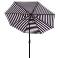 thumbnail image 4 of SAFAVIEH Outdoor Collection Athens 11-Foot Round Crank Umbrella Navy/White, 4 of 5