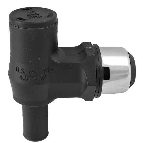 Attwood 90° P-Trap Fuel Tank Vent - Black w/Stainless Steel Trim Cover | Bundle of 2 Each