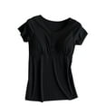 thumbnail image 3 of Fengqque Comfortable and Convenient Women's Nursing Tops Short Sleeve Summer Printed Round Neck Sexy Casual Tops Botton Regular Blouses Tops, 3 of 3