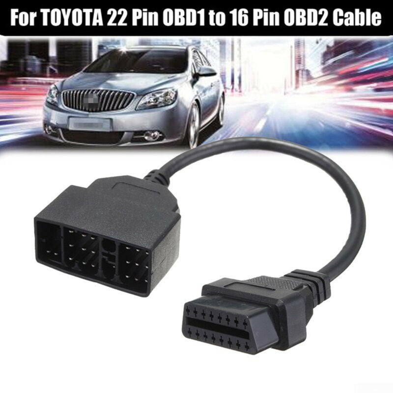 22-Pin OBD1 to 16Pin OBD OBD2 Adaptor Convertor Connection Cable Fit for Toyota 