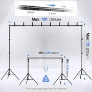 EMART Photo Backdrop Stand 10 x 7 ft, Adjustable Metal Photography Background Support System Kit