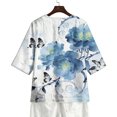 thumbnail image 4 of Xuyuer Solid Button Shirt Blouse - Women's Fashion Loose Female Neck T-Shirt Style Top for Smart Casual Office Wear, Weekend Brunch Outings & Effortless Minimalist Everyday Style, 4 of 7