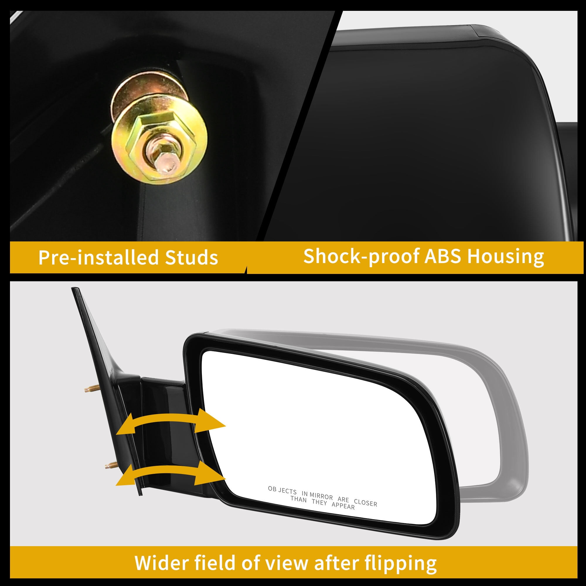 Replacement Power Side Mirror Passenger Right for Chevy GMC C/K 1500/2500/3500 1988-2000, Suburban 1500/2500 1992-1999, Full Size Blazer 1992-1994, Tahoe 1995-2000,Yukon w/V8 5.7L 1992-2000