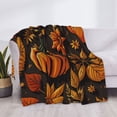 thumbnail image 3 of Balery Autumn Pumpkin Leaves Manta de Franela con Dibujo, Lujo Ultra Suave y Cálido, Antipelusa y Resistente a las Arrugas para Cama, Sofá, Camping -50"x40", 3 of 6