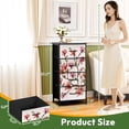 thumbnail image 2 of 4 Drawer Vertical Storage Dresser floral hand drawn tropical japanese flowers magnolia with Wood Top Fabric Pull Drawers, 2 of 8