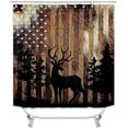 thumbnail image 2 of 4PCS Bear Shower Curtain Set, Patchwork Brown Plaid Woodland Animals Hunting Lodge Cabin Country Rustic Farmhouse Bathroom Decor, Waterproof Fabric Shower Curtain, Non-Slip Bath Mat, 2 of 7