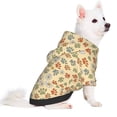 thumbnail image 2 of Goofa Paw In Groovy Style Pattern Small Dog Sweater Hoodies Pet Grey Hooded Soft Fleece Sweatshirts with Pocket Fall Winter Puppy Cat Sweaters Warm Clothes-Large, 2 of 8