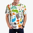 thumbnail image 3 of Balery Animals Printed Men’s Short Sleeve Polo Shirt, Midweight Men's Shirt,Golf Polo shirts -X-Large, 3 of 9