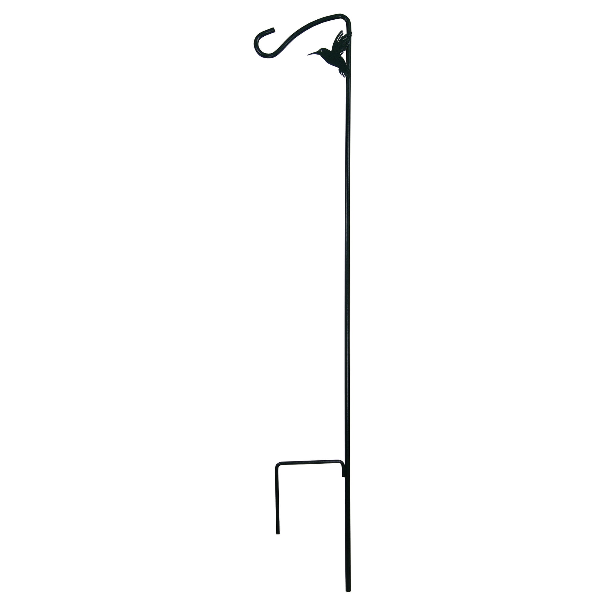 More Birds 42-inch Hummingbird Hook for Bird and Hummingbird Feeders, Stabilizer Leg and Curved Design, Black, 1 Pack