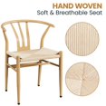 thumbnail image 5 of Yaheetech Set of 2 Mid-Century Modern Weave Arm Chairs Dining Chair, Wood, 5 of 9