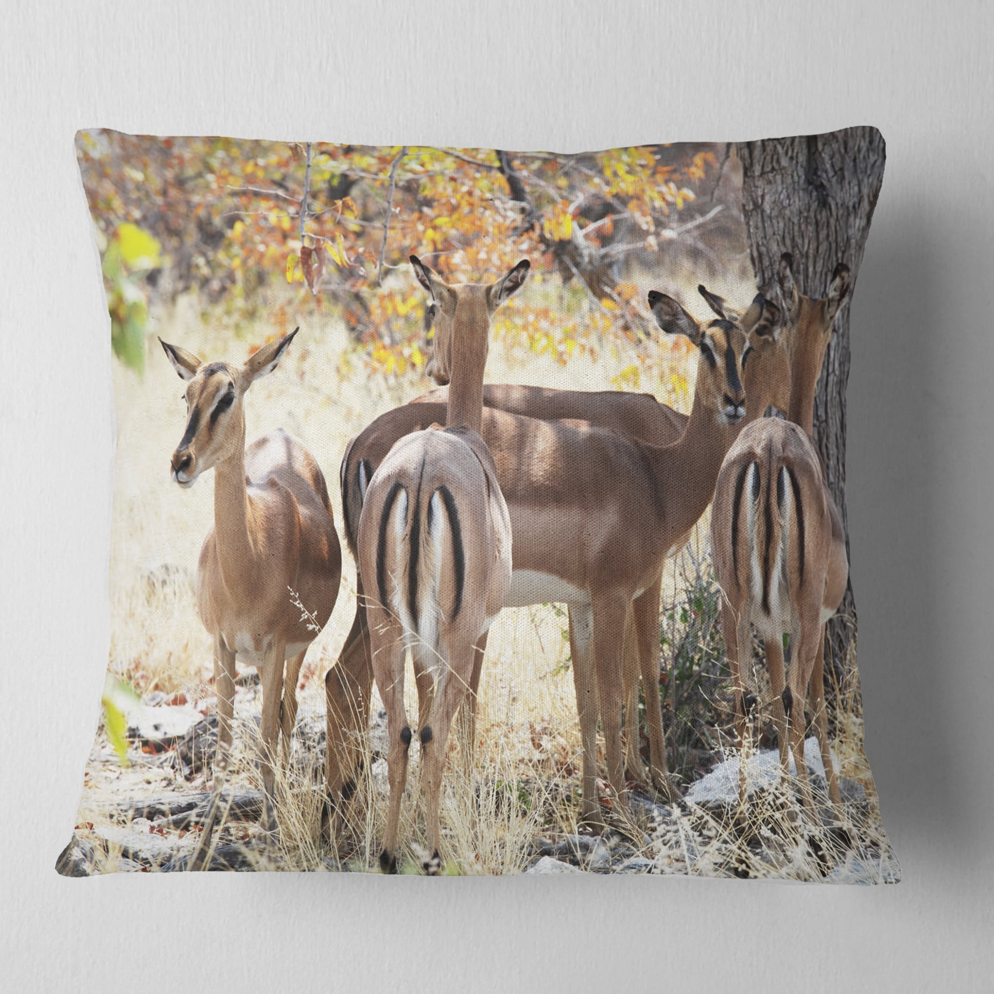Designart 18" x 18" Brown Polyester Throw Pillow