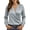 Gray, variant on Zynoxe Long Sleeve Shirts for Women Lightweight Smooth Satin Womens Tops Fashion Versatile Solid Color V Neck Shirt Top Elegant Wrap Front Casual Blouse Business Casual Outfits S