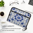 thumbnail image 6 of Accordion File Organizer with Zip Closure 13 Pockets Expanding File Folder Letter A4 Paper Document Organizer for Home Office Blue and White Batik Pattern, 6 of 7