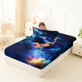 thumbnail image 4 of Manfei Gradient Multicolor Nebula Fitted Sheet Full,Celestial Deep Space Bed Set,3 Pieces, 4 of 6