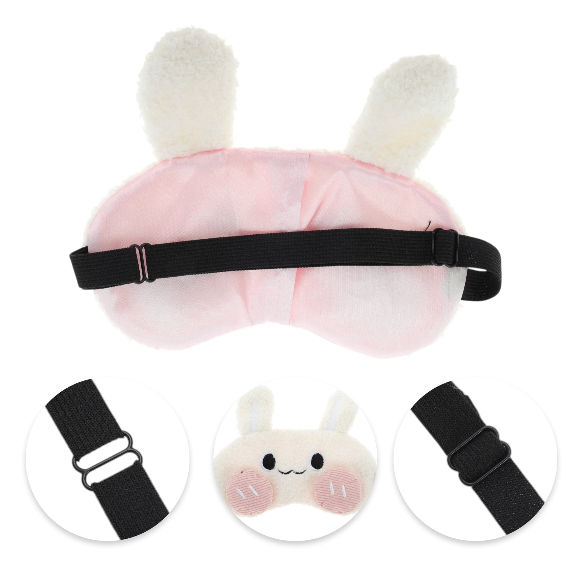 Unique Bargains Portable Rabbit Adjustable Eye Mask with Comfortable Design Beige