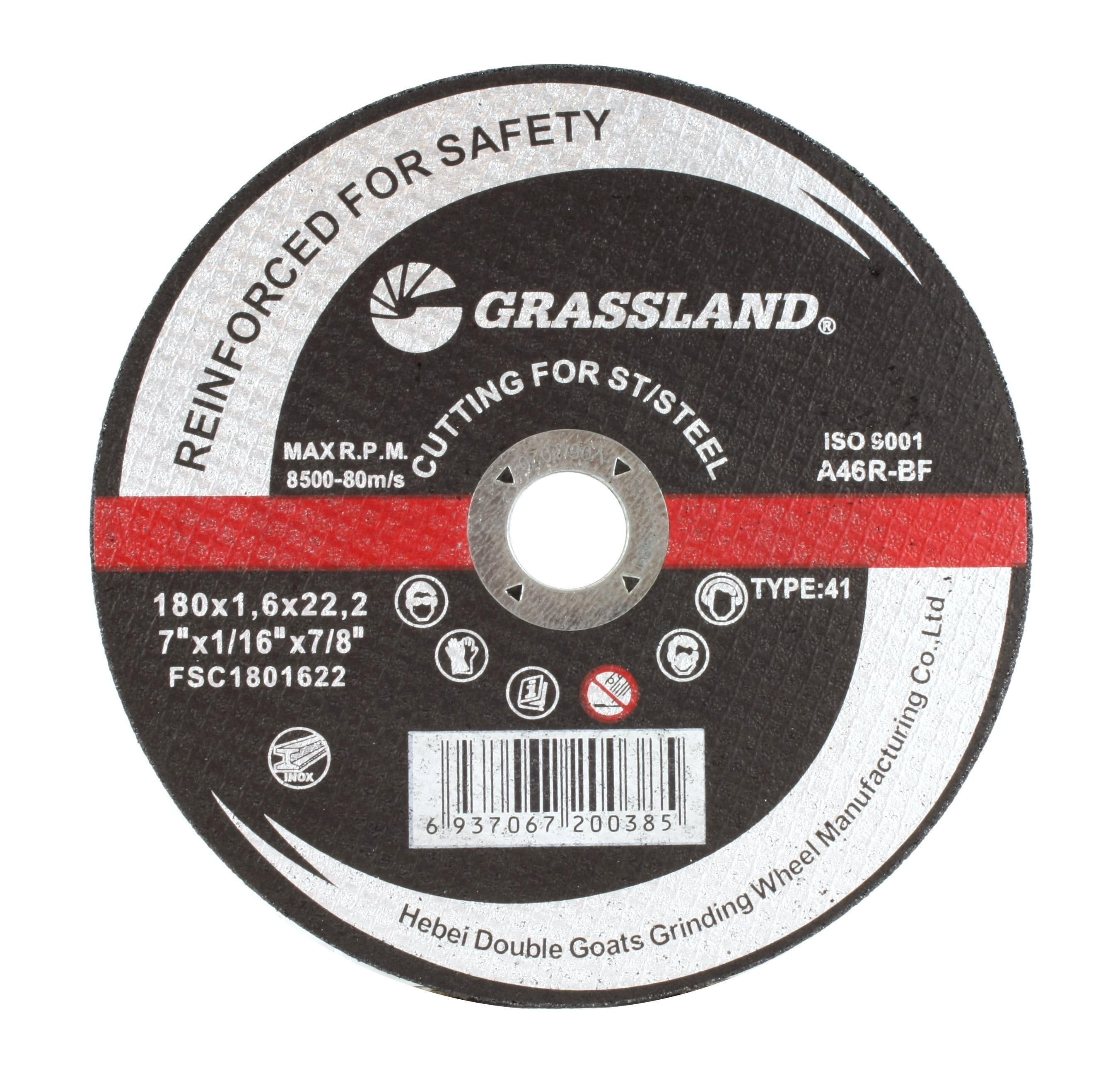 Cutting Disc, Stainless Steel Freehand Cutoff wheel 7" x 1/16" x 7/8" T41 (10 PACK