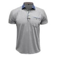 thumbnail image 4 of Sopiago Mens Golf Polo Zipper Polo Shirt Casual Knit Short Sleeve Polo T Shirt Classic Fit Shirts Grey,L, 4 of 7