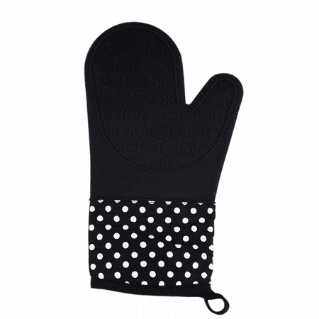 

Non-Slip Silicone Gloves for Safe Handling Of Hot Pots And Pans Oven Without Slip Waterproof Oil Resistant Very Easy To Clean(Black)