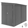 thumbnail image 1 of Outsunny 4.6' x 9' Metal Outdoor Storage Shed with Lockable Doors Grey, 1 of 10