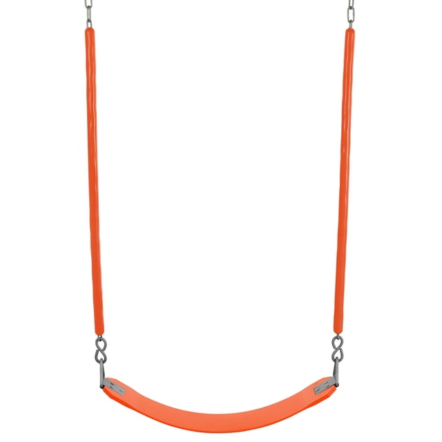 Upper Bounce Swingan - Belt Swing For All Ages - Soft Grip Chain - Fully Assembled - Orange