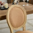 thumbnail image 3 of A&A Furniture,French Style Solid Wood Frame Antique Painting Linen Fabric Back Dining Chair,Set of 2,Beige,SW1845BG, 3 of 14