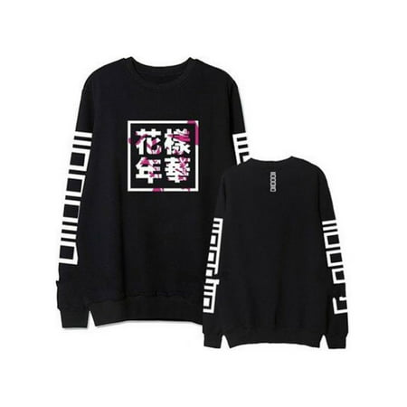 Womens / Men Chinese Printed BTS Sweatshirt Hoodie , Long Sleeve Hot Tops for Women / Men, Blouse Jumper Coat, Gray / Black / White, S-2XL(Asian size)
