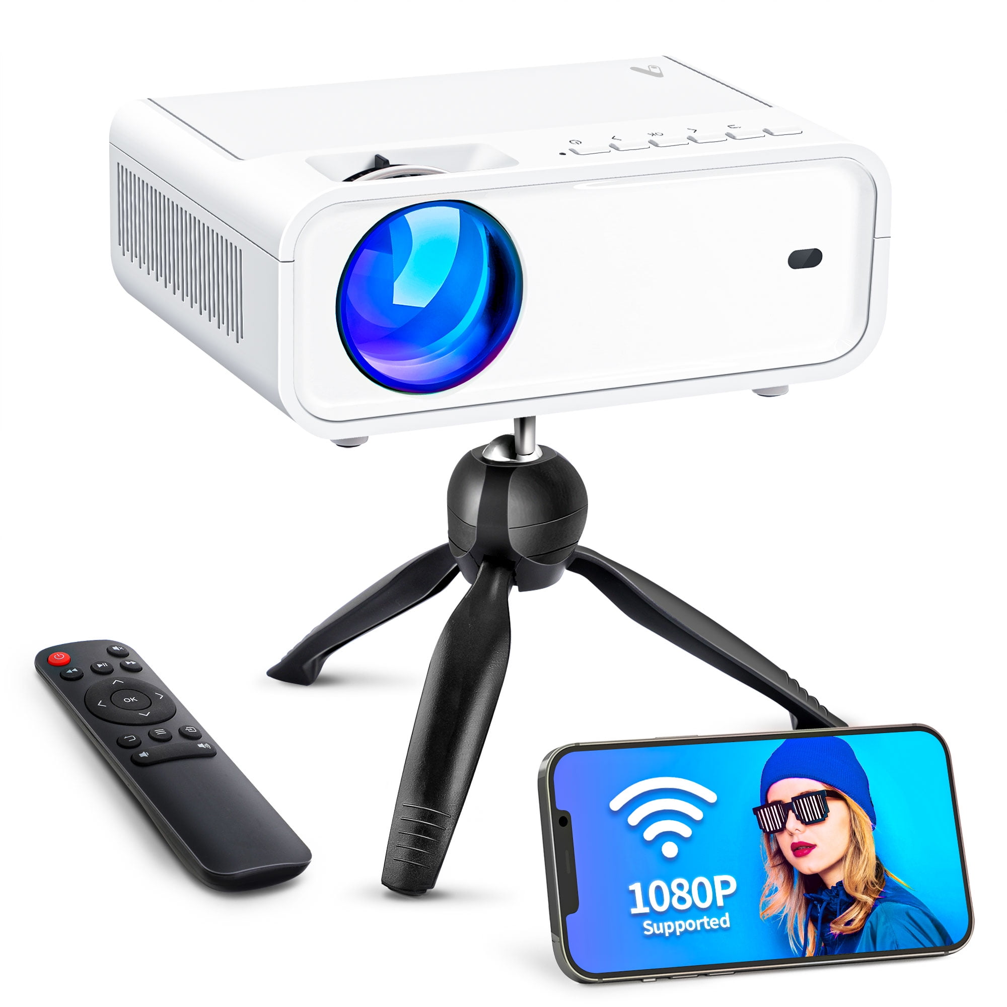 2000px x 2000px - WiFi Mini Projector w/Tripod, ACROJOY 1080P Supported Video Projector with  240\