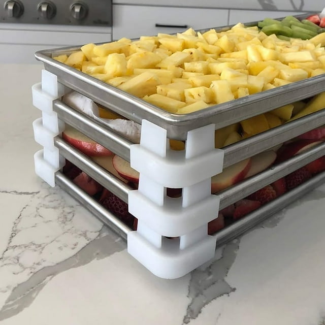 12Pcs Tray Stackers Anti-deformed Space-saving Easy to Install Kitchen Dining Room Freeze Dryer Pallet Stackers for Daily Life