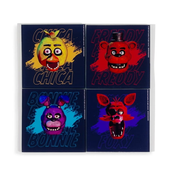 Los posavasos de cristal ambientados en Five Nights at Freddy's Characters x4