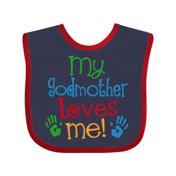 Inktastic My Godmother Loves Me Boys or Girls Baby Bib