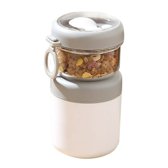 Taza aislante de acero inoxidable 304 con tapa y cuchara para desayuno de avena - Taza térmica portátil de gran capacidad para estudiantes trabajadores sopa y leche para viajes