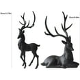 thumbnail image 2 of HIELLFQ Resin Reindeer Christmas Decor-Set of 2 Black Reindeer Statues 13.7"/9.8" Elegant Christmas Reindeer Indoor Holiday Decorations A 2Pcs, 2 of 9