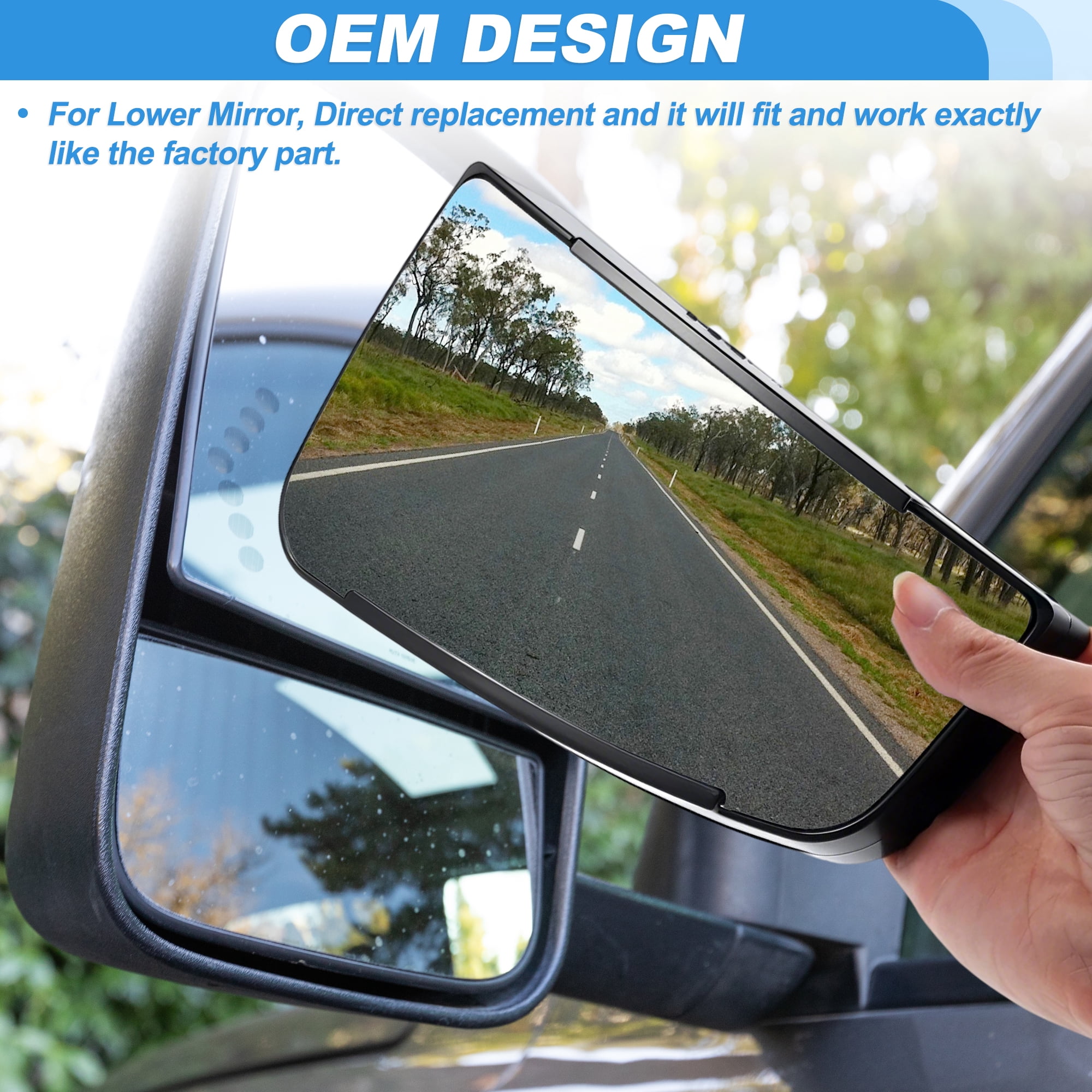Unique Bargains Mirror Glass for Chevy Express and for GMC Savana 2003-2017 Right Side