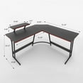 thumbnail image 7 of Lacoo 51.2“ Gaming Desk L-shaped Carbon Fiber Surface Gaming Corner Desk Table, Black, 7 of 7