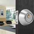 thumbnail image 2 of Stainless Steel Single Cylinder Safety Anti Theft Bedroom Door Lock with Keys (Silver), 2 of 2