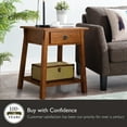 thumbnail image 6 of Leick Home Mission Solid Wood End Table with Drawer and Shelf, Russet Finish, 6 of 22