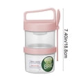 thumbnail image 3 of Plastic Portable Breakfast Cup with Spoon | Cereal Yogurt Milk Container | Two Tier Leakproof Food Storage for Dry and Wet Separation | Lunch Salad Soup Cup for Work School Picnic, 3 of 6
