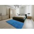 thumbnail image 5 of Ahgly Company Machine Washable Indoor Square Industrial Modern Neon Blue Area Rugs, 4' Square, 5 of 7
